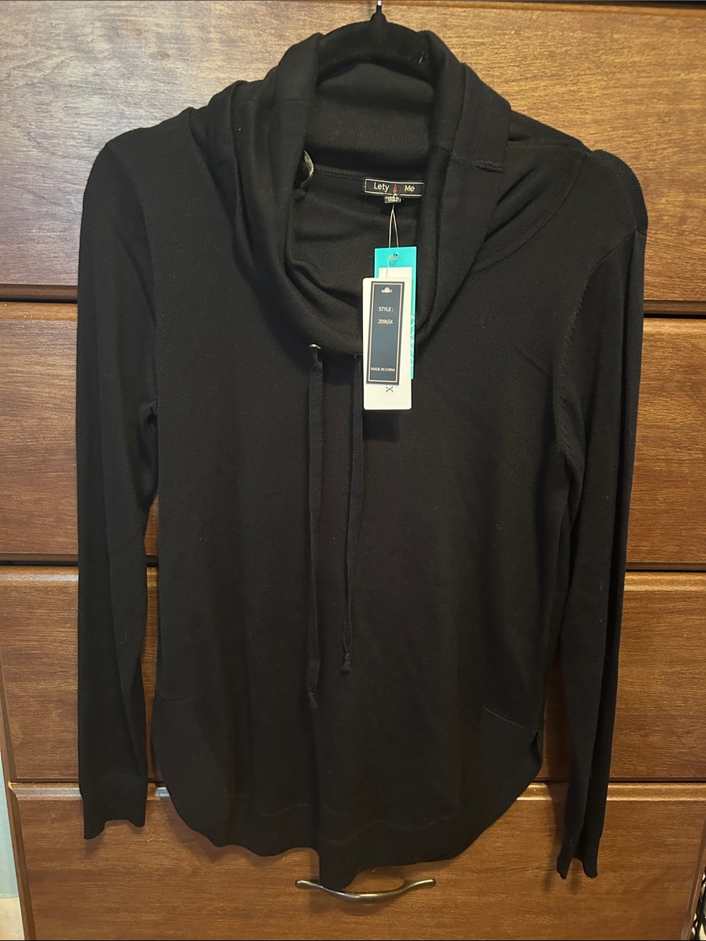 Lety & Me Black Cowl Neck Sweater